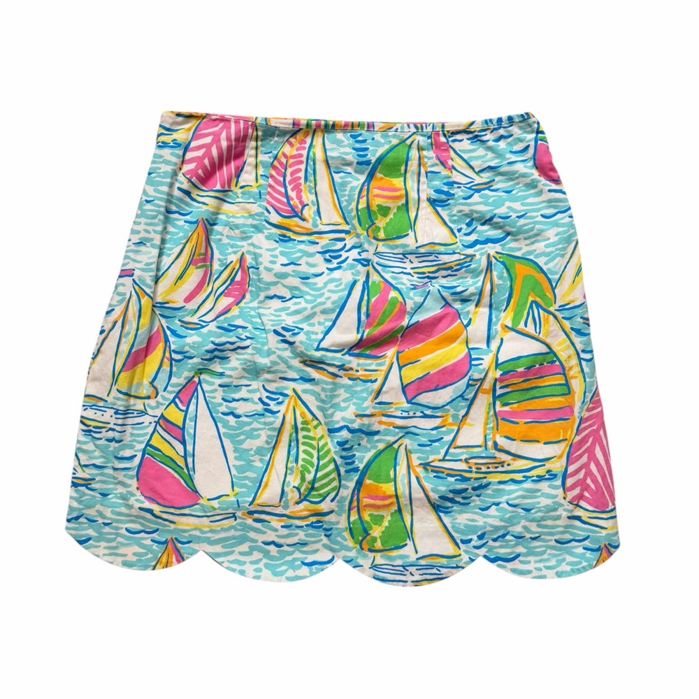 Lilly Pulitzer Lynnie Skirt You Gotta Regatta Sailboat Print Size 0